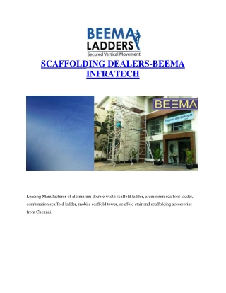 Aluminium and Scaffolding Dealers in Chennai | Beema Infratech