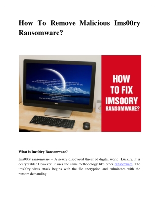 How to Remove Malicious Ims00ry Ransomware