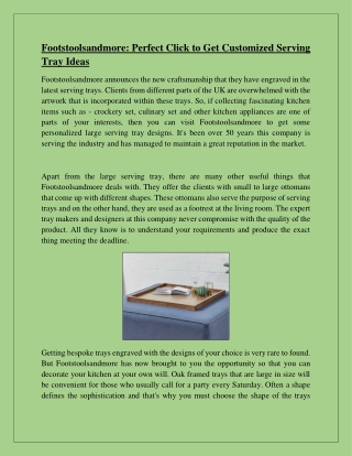 Footstoolsandmore: Perfect Click to Get Customized Serving Tray Ideas