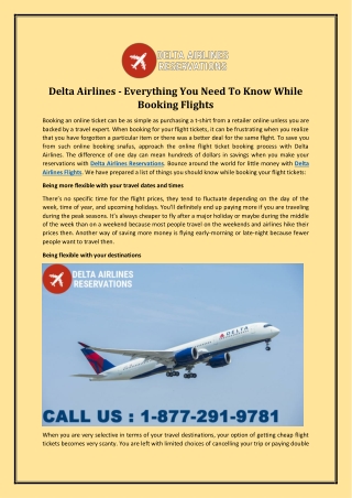 Delta Airlines - Everything You Need To Know While Booking Flights