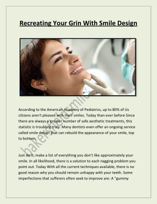 Recreating Your Grin With Smile Design