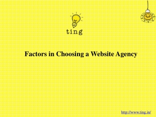 Factors in Choosing a Website Agency