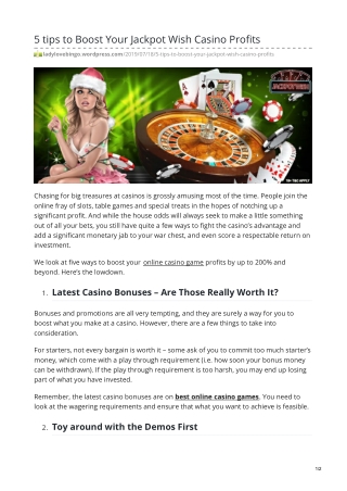 5 tips to Boost Your Jackpot Wish Casino Profits