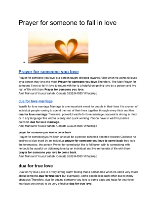 Prayer for someone to fall in love