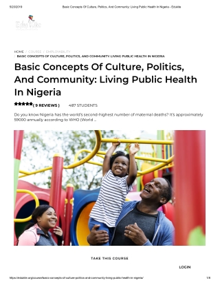 Basic Concepts Of Culture, Politics, And Community_ Living Public Health In Nigeria - Edukite