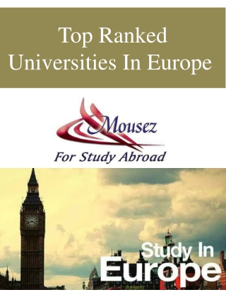 Top Ranked Universities In Europe