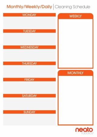 Monthly/Weekly/Daily Cleaning Checklists