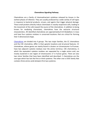 Chemokines Signaling Pathway