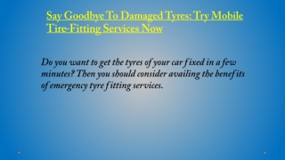 same day mobile tyre fitting
