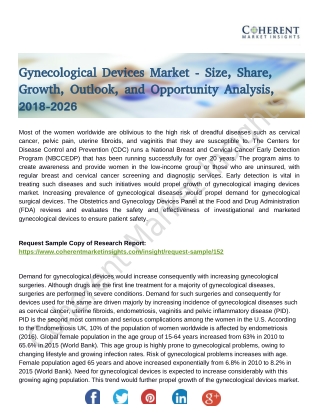 Gynecological Devices Market Expansion to be Persistent During 2018 – 2026