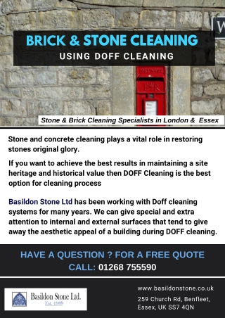 Concrete & Stone Cleaning using DOFF Cleaning