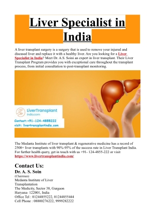 Liver Specialist in India