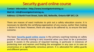 Little Known Ways to Security guard online course