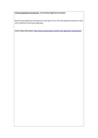 Full Stack Application Development - Hire Full Stack Application Developer