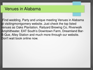 Venues in Alabama