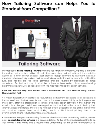 How Tailoring Software can Helps You to Standout from Competitors?