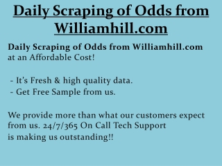 Daily Scraping of Odds from Williamhill.com