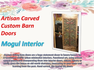 Artisan Carved Custom Barn Doors