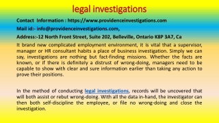 Brilliant Ways to Use legal investigations