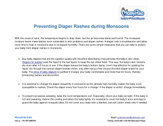 Preventing Diaper Rashes during Monsoons