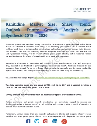 Ranitidine Market – Global Industry Insights to 2026