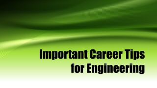 Important Career Tips for Engineering