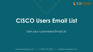 8 Reasons To Buy CISCO Users Email List :Techdatapark