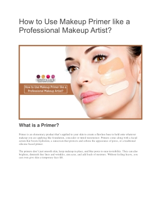How to Use Makeup Primer like a Professional Makeup Artist?