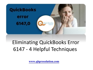 Eliminating QuickBooks Error 6147 - 4 Helpful Techniques 