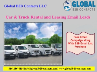 Car & Truck Rental and Leasing Email Leads