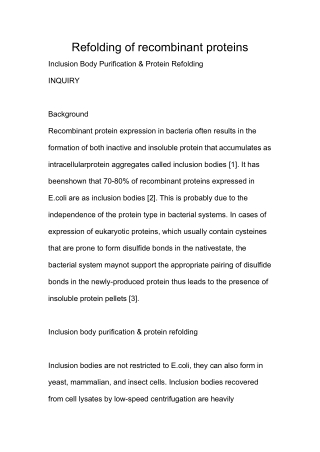 refolding of recombinant proteins