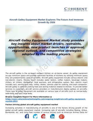 Aircraft Galley Equipment Market