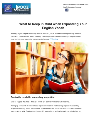 What to Keep in Mind when Expanding Your English Vocab