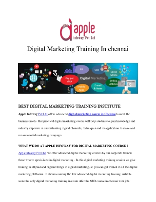 Best Digital Marketing Training service in Chennai