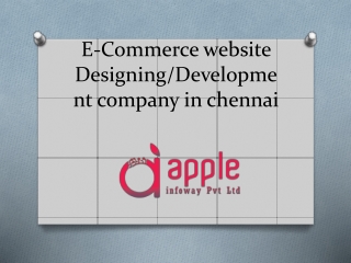 E-Commerce website Designing/Development company in chennai