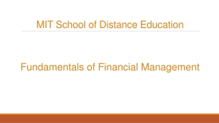 Fundamentals of Financial Management - MIT School of Distance Education