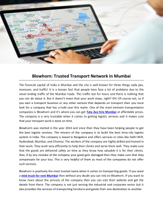 Blowhorm: Trusted Transport Network in Mumbai