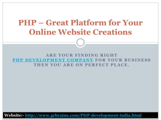 PHP – Great Platform for Your Online Website Creations