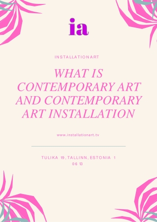 What Is Contemporary Art and Contemporary Art Installation