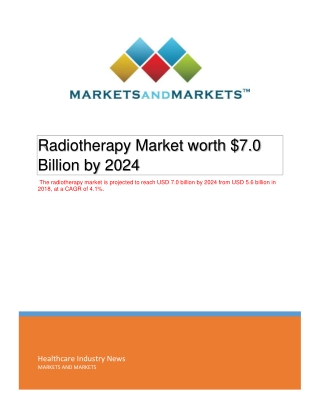 Radiotherapy Market | Emerging Trends & Global Industry Dynamics