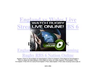 Wales vs England live rugby streaming rbs 6 nation online