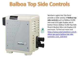 Balboa Top Side Controls