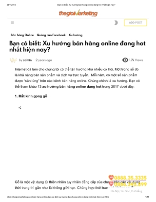 Bạn có biết_ Xu hướng bán hàng online đang hot nhất hiện nay - thegioimarketing.vn
