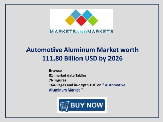 Automotive Aluminum Market - Regional Trends & Forecast to 2026