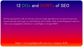 SEO company in Delhi Do and Dont's