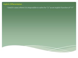 Implicit Differentiation