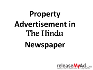 The Hindu Property Advertisement Booking Online