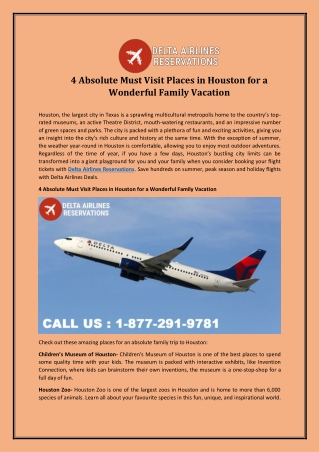 4 Absolute Must Visit Places in Houston for a Wonderful Family Vacation