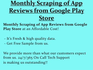 Monthly Scraping of App Reviews from Google Play Store