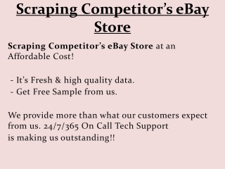 Scraping Competitor’s eBay Store